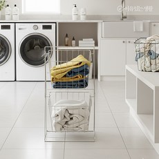 2단 철제 스텐 빨래바구니 빨래통 세탁바구니, 01 스텐