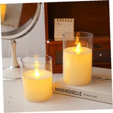 실내 분위기 조명 전자 촛불 흔들림 효과 재사용 가능 장식 조명 홈 인테리어, 흔들리는LED캔들_스몰