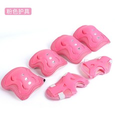 兒童輪滑護具套裝頭盔滑板護具全套溜冰鞋護具全套平衡車護具護膝, 1個, 可調節六件套公主粉