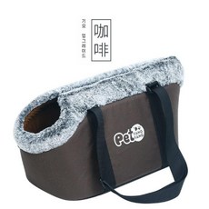 강아지 이동장 숄더백 손잡이 통기성 여름 가을 산책, S (3kg 미만), 122개, 브라운 (벨벳)