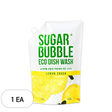 슈가버블 친환경 주방세제 레몬 크러쉬 리필, 1개, 1.2L