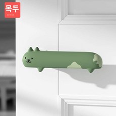 펀앤쇼핑 회색냥 우 문소리방지 소음방지 커버 충격방지 문 고양이 방문콕방지가드 실 문고리, P. 귀여운 우측 열림