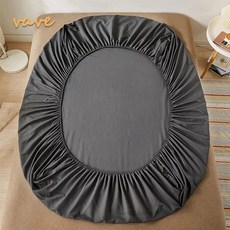 면 장착 시트 탄성 밴드 싱글 더블 킹 퀸 침대용 미끄럼 방지 조절 매트리스 커버, 100x200cmx10cm, 6. Dark grey