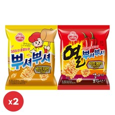 오뚜기 뿌셔뿌셔 화끈한 매운맛 2개+버터구이오징어맛 2개, 4개, 90g
