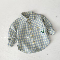 嘟嘟家 兒童襯衫 春秋款百搭可愛格紋襯衫 男女童上衣 兒童上衣