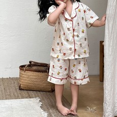 구빠방 아동 반팔 잠옷 파자마 홈웨어 투피스