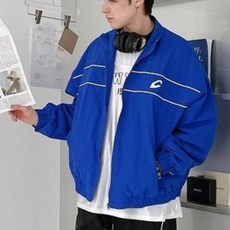 ATstyle C字織帶線條風衣外套 韓款落肩寬鬆男女可穿