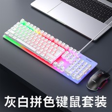 ViewSonic 優派 電競機械手感鍵盤 有線鍵鼠套裝, 白灰拼色-鍵鼠套裝