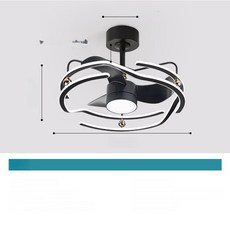 pick 작은방실링팬 조명 미니 거실 선풍기 실링팬, 항공 알루미늄 고풍량 A 60cm 6단 F