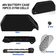 폴리 배터리 케이스 Ebike 배터리 Ebike 다운튜브 케이스 거치대 포함 최대 70 개 21700 셀, [02] 48V Case