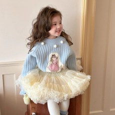 【熱銷Top1-限時下殺】女童針織衫打底套頭 女童毛衣 兒童上衣女童毛衣童装2024秋冬加厚韩系儿童可爱卡通贴布厚款毛衣