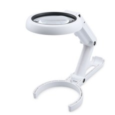 CHUDO 兩用放大鏡 檯燈/手持式 附LED燈, 白色, 1個