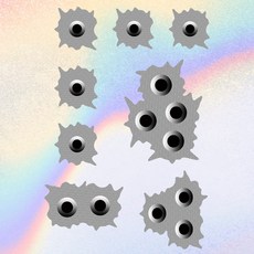 차량용 스티커 데칼 흠집 스크래치 가리기 자동차꾸미기 홀로그램 총알 30x30mm 8p, 1개