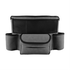 汽車中控椅背收納袋 椅背置物袋 汽車收納袋 座椅中間置物袋 扶手後排收納袋, 1個, 麂皮款-灰色