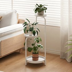 거실화분정리대 실내외 통용 철제화분정리대, 3단, 흰색