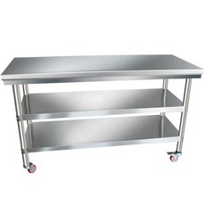 서스 바퀴고정 선반 작업대 주방 이동식 테이블 상판 높이 80cm (3단) 길이 50cm 폭 40cm, 길이 90cm 폭 45cm