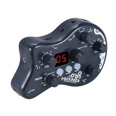 [미국수입정품] Summina 기타 디스토션 페달 딜레이 휴대용 멀티 이펙트 프로세서 15가지 타입 40가지 드럼 리듬 튜닝 기능 전원 어댑터 포함 그레이 261430, 회색