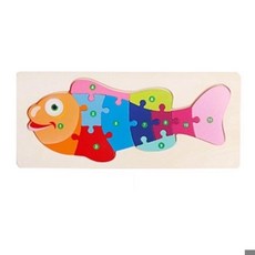 動物造型木製地板拼圖 早教認知拼圖 安全無毒 激發想像力, 1個, 10片