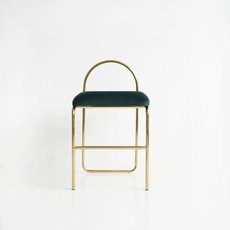 벨벳 화장대의자 골드, 싱글 티타늄 프레임+그린 벨벳