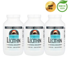 2+1 소스 내추럴스 레시틴 1200mg 소프트젤 200정, 3개