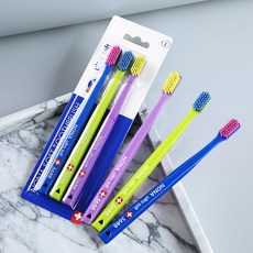 매우 부드러운 극세사 칫솔 고밀도 수동 껌 케어 가정용 구강 청소 브러쉬 3개 팩, 02 B 3pcs