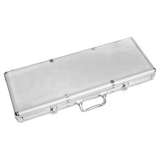 籌碼箱 400片 500片 600片 1000片 裝 鋁箱 ABS箱 (僅箱子，不含籌碼) - 適用40mm籌碼, 銀色, 1個