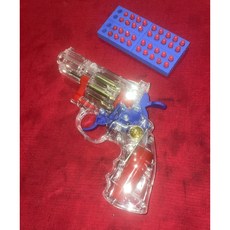 선문 어린이 리볼버 장난감 총, 크리스탈 클리어 ZP [포탄50개+타겟], 1개