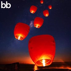 풍등 소원등 만들기 신년 난연 연등 파티 컬러 새해 대형 축제 한지풍등 소망풍등 소망등, 10팩 레드 (펜2)