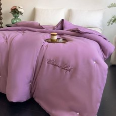 냉감침구 쿨 쿨링 여름 CARA CARLE 100% 천연 뽕나무 실크 이불 킹 퀸 트윈 필러 겨울 따뜻한 담요 싱글 커플 침대 퀼트, King Winter 2kg, Purple