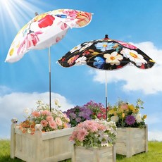 2 Pack Plant Umbrellas for Outdoor Plants 50\" High 26\" Large Plant Shade Umbrella with 4 Adjustabl
