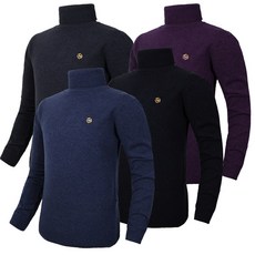 겨울 남성 골프웨어 (기모)TH 폴라 니트 티셔츠 목폴라 스웨터 긴팔 중년 아웃도어 필드 라운딩