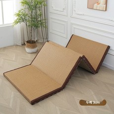 왕골 마루판 왕골돗자리 접이식 다다미 일본식 매트리스, D.90x190cm 4단 접이식, 09.밝은 라탄 3cm 코코넛 심