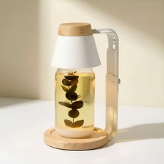 에인디 아르볼 우드 타이머 캔들워머 100% 에센셜아로마 리얼 캔들 570g 세트, 화이트 우드(타이머), 리얼 유칼립투스 캔들570g