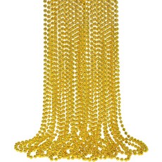 샤오킨린 12개의 금구 목걸이 마디 그라 비즈 크리스마스 33인치 금속 구슬 의상 파티 퍼레이드 던지기 결혼식 생일 해적 선물하기