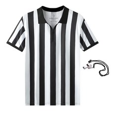 Shinestone 심판 셔츠 여성 및 남성용 심판 의상 Shinestone Referee Shirt Referee Costume Shirt for Womens and Men, Zipper Neck, Large