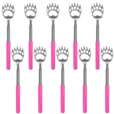 곰발바닭 스텐 4단 접이식 휴대용 효자손 E타입, 02) 핑크, 10개