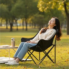 스퀴즈 접이식 캠핑의자 경량 폴딩체어 야외 휴대의자 보관가방 세트 블랙, 1개