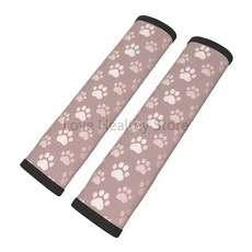 로즈 골드 강아지 발자국 자동차 벨트 커버 부드럽고 어깨 스트랩 패드 장식, 1개, 1. 1