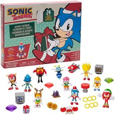 Sonic The Hedgehog 어드벤트 캘린더 달력 24가지 서프라이즈 독점 수집용 6.4cm(2.5인치) 홀리데이 액션 피규어 포함