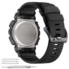 Abanen 카시오 gshock DW-5600/8900용 견고한 나일론 시계 밴드 GA-100/GW-B5600/GB-5600/GW-6900용 조절 가능한 스포츠 손목 스트랩, 블랙