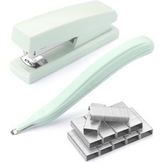 스테이플 리무버와 스테이플이 포함된 ZZTX 스테이플러 세트 가정 사무실 및 서재용 내구성 있는 데스크탑 문구류 친환경, Green
