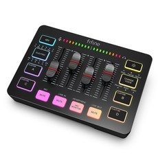 피파인 RGB 분리식 볼륨 조절 원터치 노이즈캔슬링 48V팬텀 전원 XLR 휴대용 오디오 인터페이스 PC용 게이밍 방송용 스트리밍용 팟캐스트 녹음 SC3, 검정