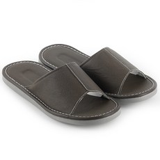 천연소가죽 사무실 거실 실내화 실내 슬리퍼 거실화, 1개, 브라운