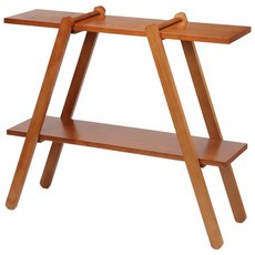 高屋 二代A型松木高雙層置物架 (台灣製造), 胡桃木, 1