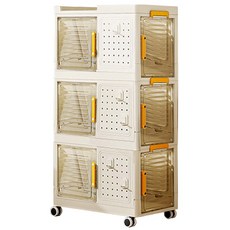 AOTTO 56面寬三層洞洞板收納櫃(長32*寬56*高99公分)附滑輪, 三層