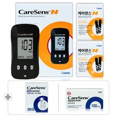 케어센스 N 혈당측정기 + 시험지110매 + 침110개 + 솜100개 + 채혈기, 1세트, 케어센스N풀세트