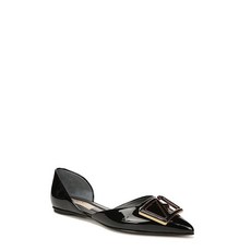 Franco Sarto 여성용 Hadley D'Orsay 포인티드 토 플랫 그레이 페이턴트