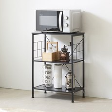 에코베스트 ST 정수기다이 전자렌지대 3단렌지대 4단렌지대 5단렌지대 밥솥렌지대 철재렌지대 밥솥다이 수납장렌지대 밥솥정리대 주방정리함 에어프라이다이 진열장, 3단, 올블랙