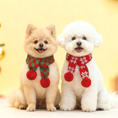 큐앤캐롯 귀여운 니트 크리스마스 머플러, 초록 1개