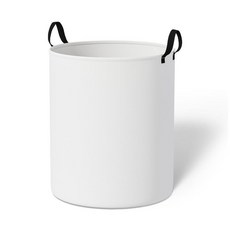 可愛卡通熊貓竹筍加厚白麻衣物收納籃 可摺疊髒衣簍, 純白色【38*48CM】